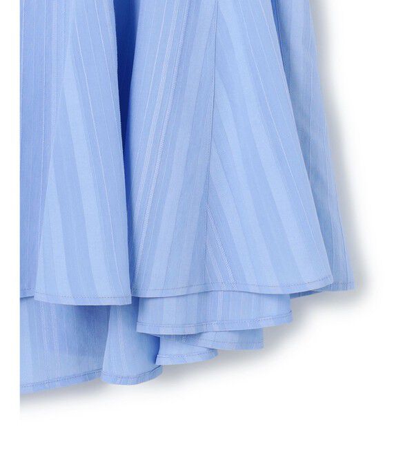 23区「ドビーストライプ クルーネック フレアブラウス」|シャツ・ブラウス|