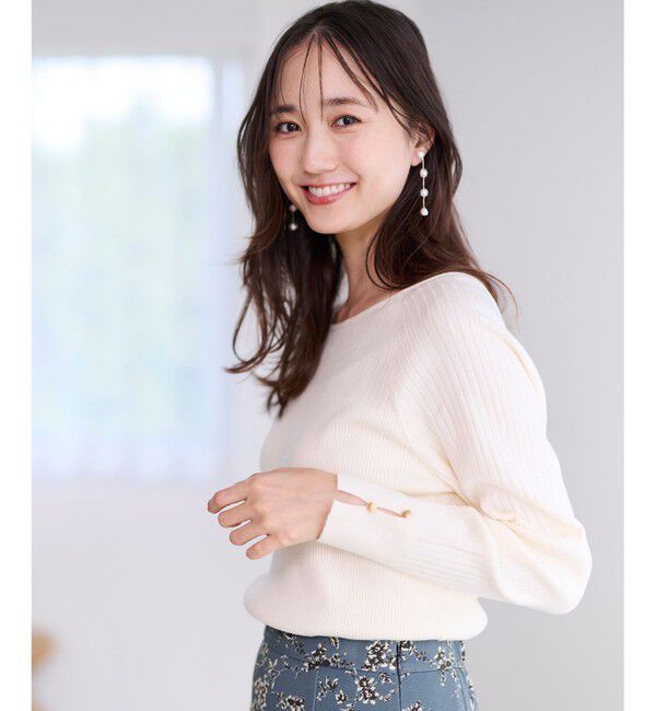 ANY SIS「【ウールブレンドシリーズ】ベースネックリブコンビ ニット」|ニット・セーター|