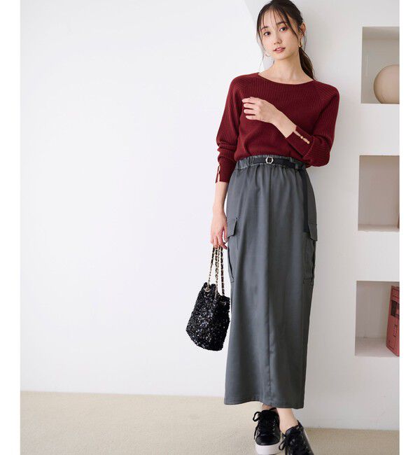 ANY SIS「【ウールブレンドシリーズ】ベースネックリブコンビ ニット」|ニット・セーター|