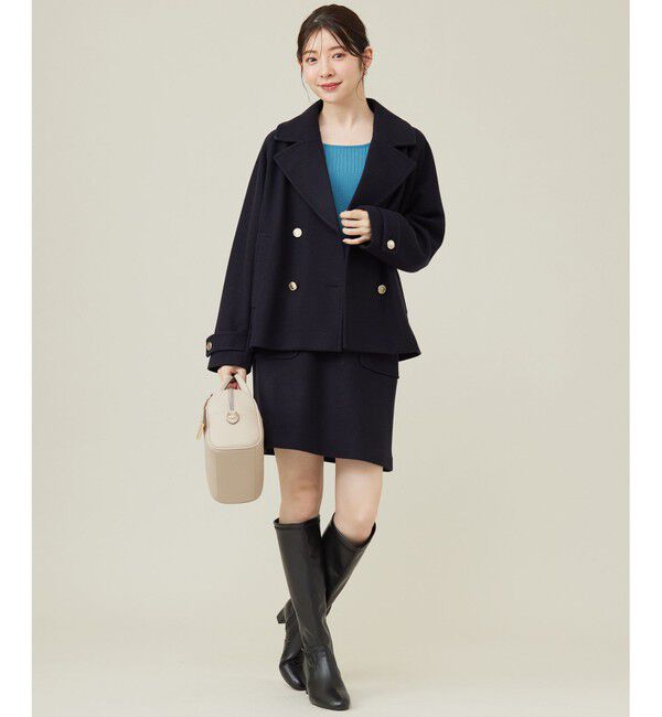 ANY SIS「【ウールブレンドシリーズ】ベースネックリブコンビ ニット」|ニット・セーター|