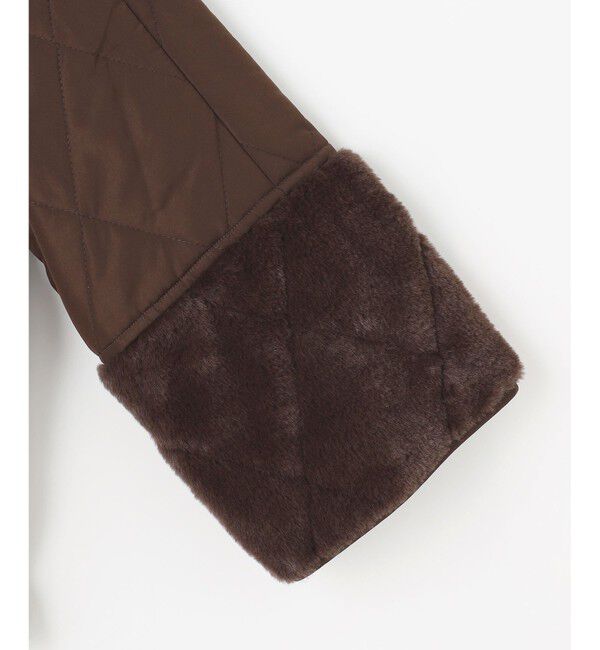 ANY SIS「フェイクファーコンビキルティング アウター」|テーラードジャケット|