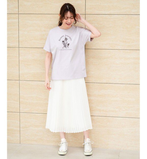 ANY SIS「フラワープリント ロゴＴシャツ」|Tシャツ・カットソー|
