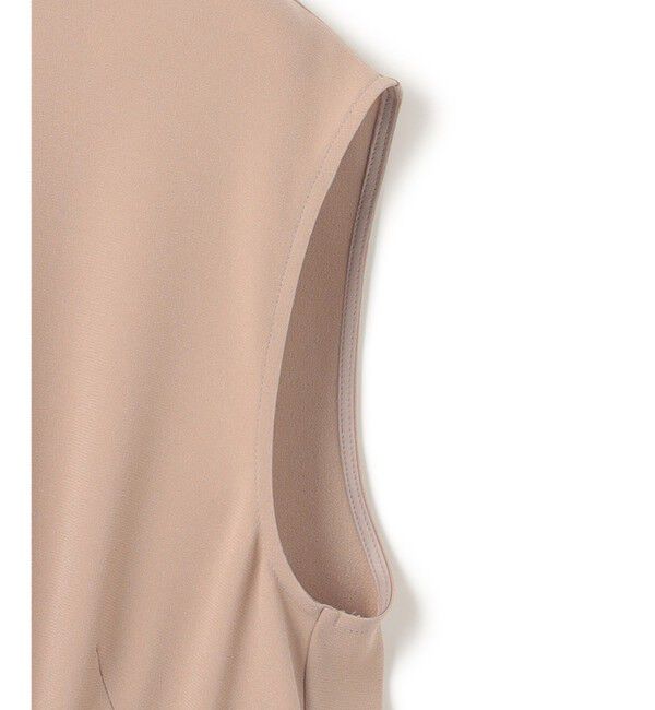 BEIGE,「【洗える】FLEUR / ニットコンビハイネックノースリーブドレス」|ワンピース|