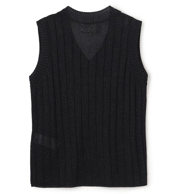 BEIGE,「OPTICAL /  ペーパーヤーン Vネックリブニット」|ニット・セーター|