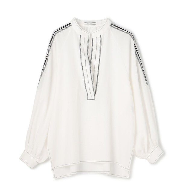 BEIGE,「AXI / 刺繍ステッチ ドルマンスタンドブラウス」|シャツ・ブラウス|