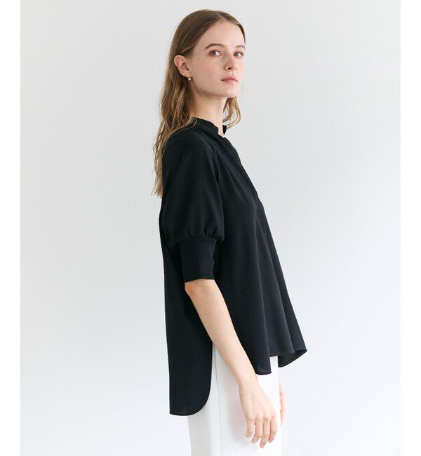 BEIGE,「FLEUR / 異素材カフス スタンドカラーブラウス」|シャツ・ブラウス|