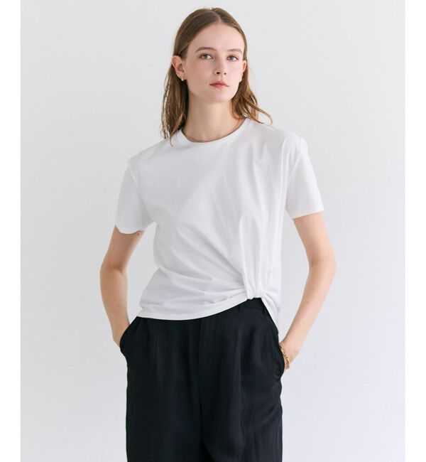 BEIGE,「CERUSSITE / フォルムタック ドレープTシャツ」|Tシャツ・カットソー|White
