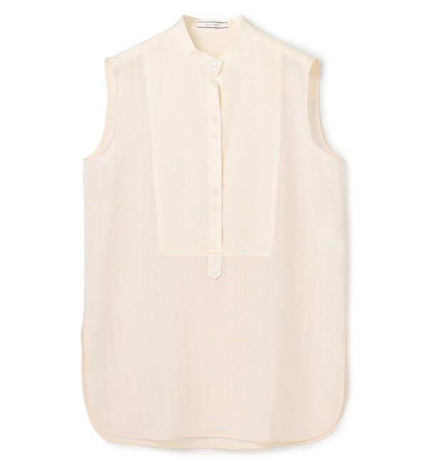 BEIGE,「GOSHE / サテン切替 シアースタンドブラウス」|シャツ・ブラウス|