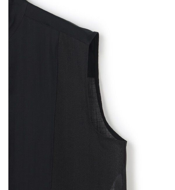 BEIGE,「GOSHE / サテン切替 シアースタンドブラウス」|シャツ・ブラウス|