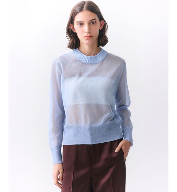 BEIGE,「PYRRHOT / シアーコンビ バックスリットプルオーバー」|ニット・セーター|Sax