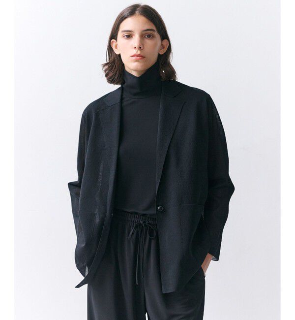 BEIGE,「PYRRHOT / シアーコンビ ニットジャケット」|ニット・セーター|Black