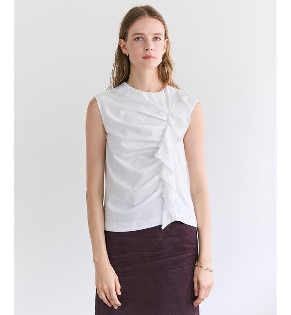 BEIGE,「AFGHA / コットンドレープ スムーストップス 」|Tシャツ・カットソー|White