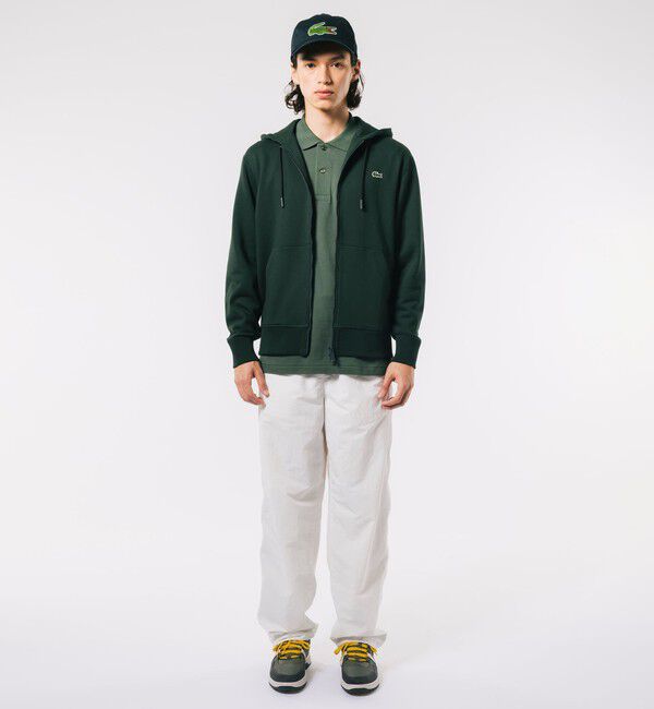 LACOSTE「プレミアムスウェットジップフーディー」|パーカー|