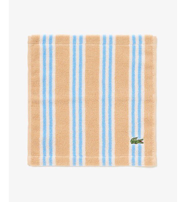 LACOSTE「ストライプハンカチタオル」|タオル|ベージュ