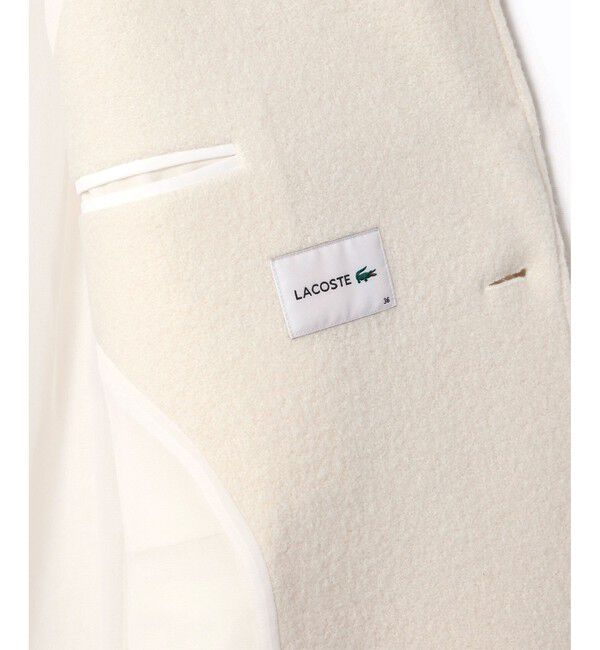 LACOSTE「ダブルブレストウール ロングコート」|チェスターコート|