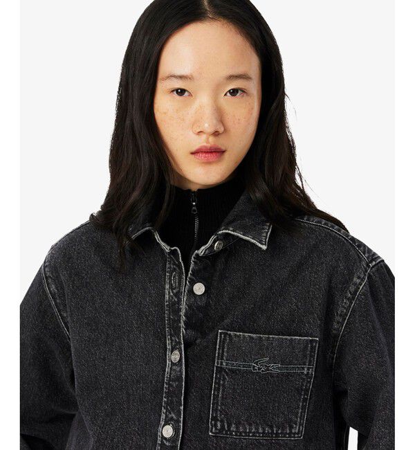LACOSTE「ウィメンズワーク デニムシャツジャケット / カバーオール」|デニムジャケット|