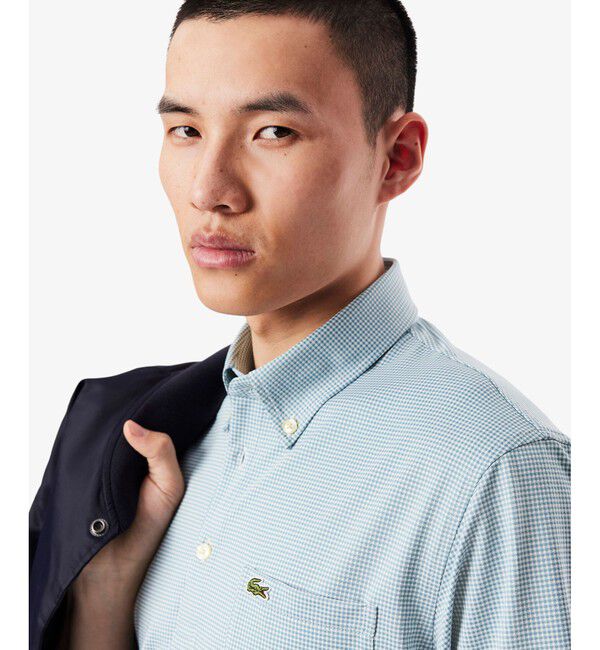 LACOSTE「消臭・速乾・UVカットマイクロチェックポロシャツ」|ポロシャツ|