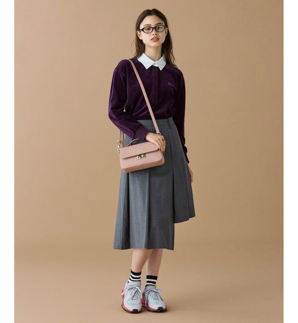 LACOSTE「シャンゼリゼ レザーショルダーバッグ / ハンドバッグ」|ハンドバッグ|