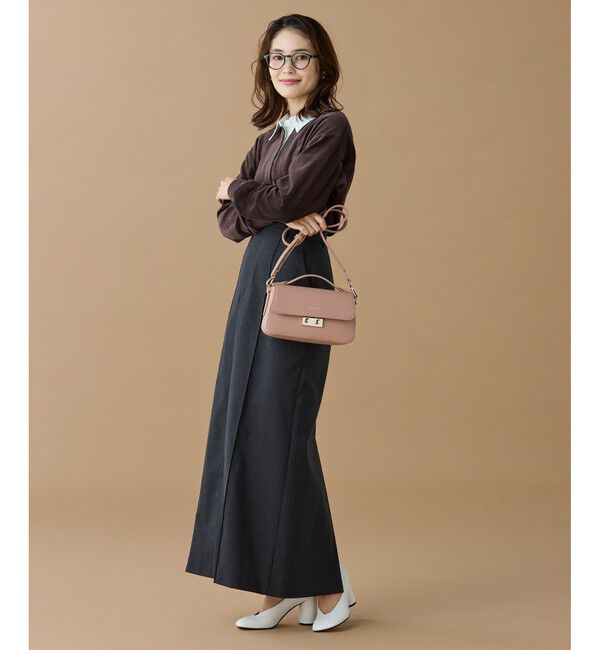 LACOSTE「シャンゼリゼ レザーショルダーバッグ / ハンドバッグ」|ハンドバッグ|