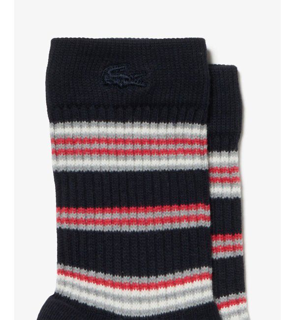 LACOSTE「ボーダークルーソックス 22-24cm」|ソックス|
