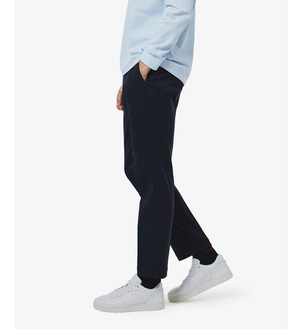 LACOSTE「スリムフィット ウールライクストレッチスラックス」|スラックス|ネイビー