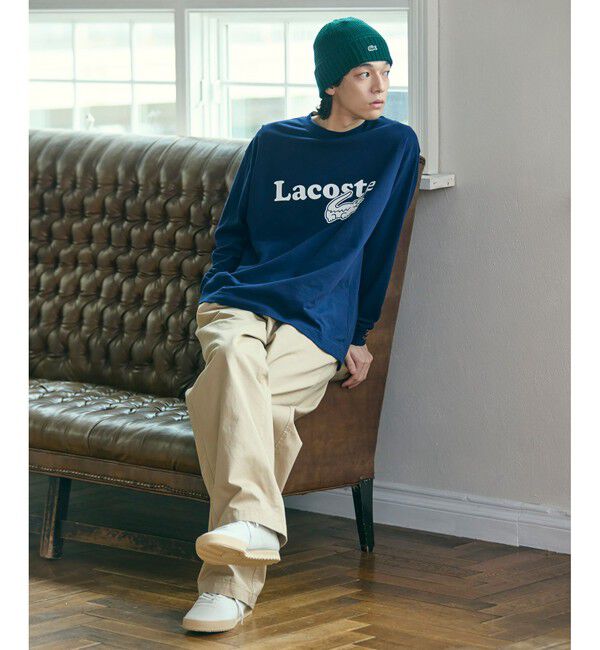 LACOSTE「ワンポイントウールニットキャップ」|ニット帽|