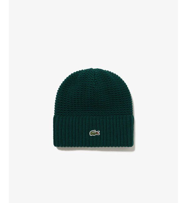 LACOSTE「ワンポイントウールニットキャップ」|ニット帽|