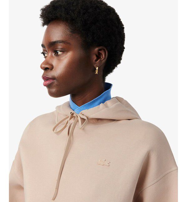 LACOSTE「オーバーサイズダブルフェイススェットフーディー」|パーカー|
