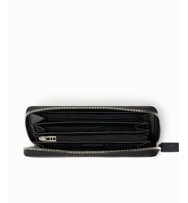 LACOSTE「シルバーブローチラウンドジップレザーロングウォレット」|財布|