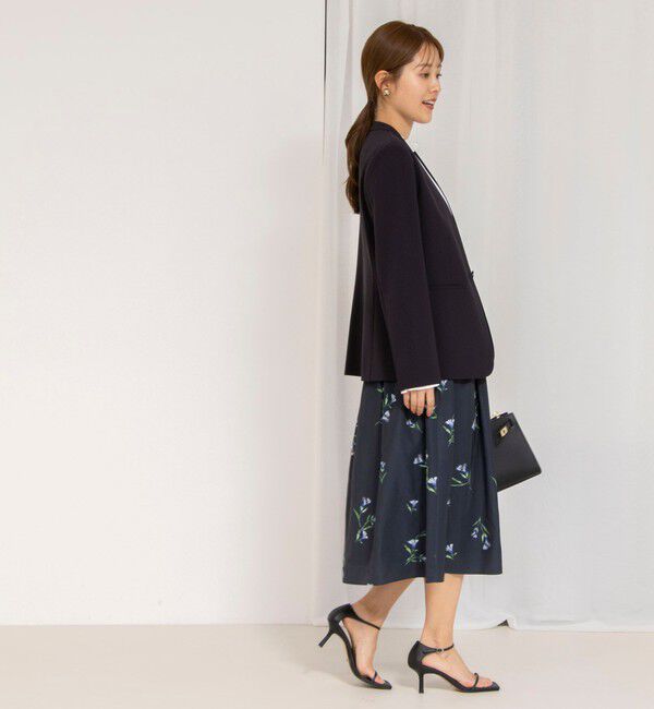 NOLLEY'S「ウォッシャブルフラワープリントスカート」|フレア|