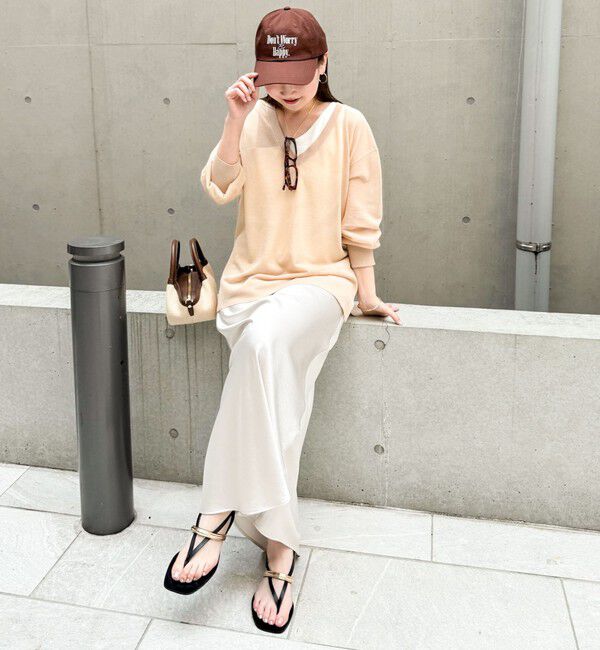 NOLLEY'S sophi「麻混シアーVネックプルオーバーニット」|ニット・セーター|