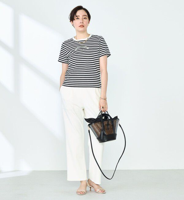 NOLLEY'S sophi「シルケット天竺衿配色ロゴTシャツ」|Tシャツ・カットソー|