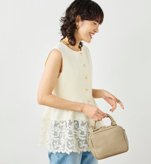 NOLLEY'S「《手洗い可能》レース付きペプラムベスト」|ベスト・ジレ|