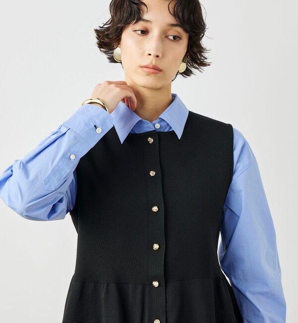 NOLLEY'S「《手洗い可能》レース付きペプラムベスト」|ベスト・ジレ|