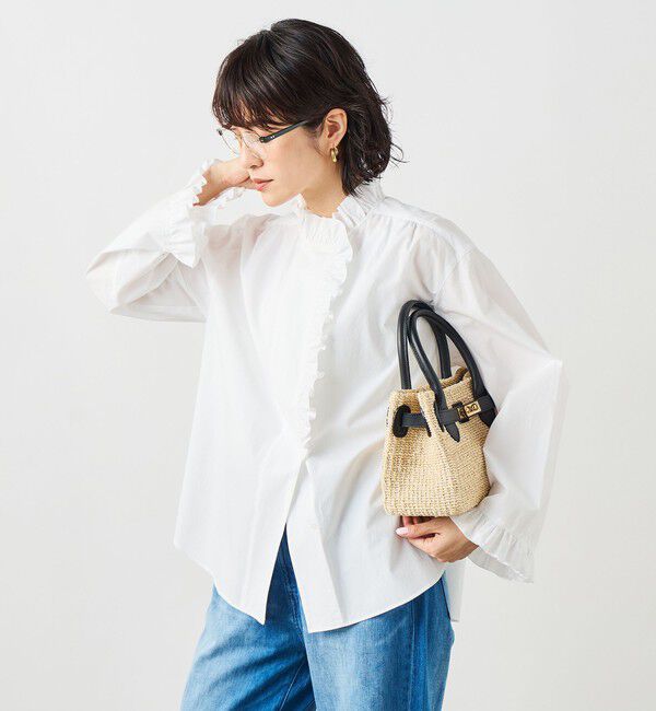 NOLLEY'S sophi「ウォッシャブルORGANICコットンフリルシャツブラウス」|シャツ・ブラウス|