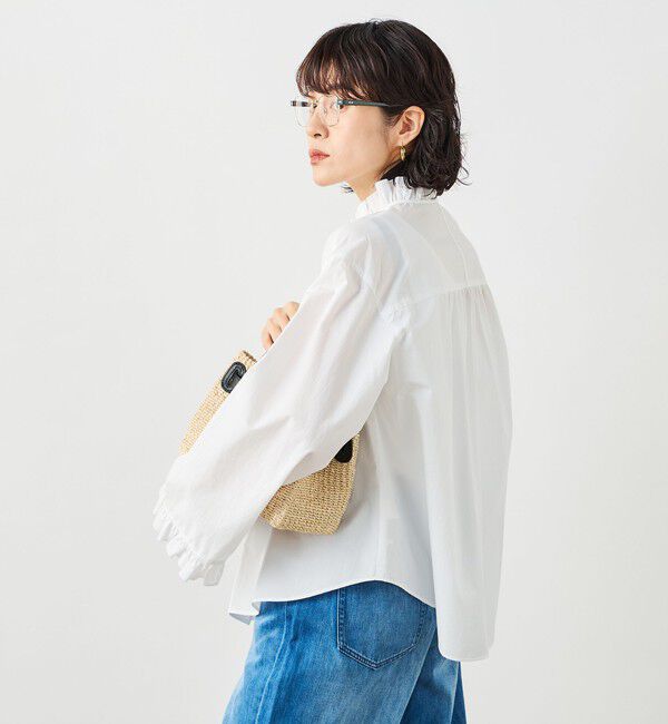 NOLLEY'S sophi「ウォッシャブルORGANICコットンフリルシャツブラウス」|シャツ・ブラウス|