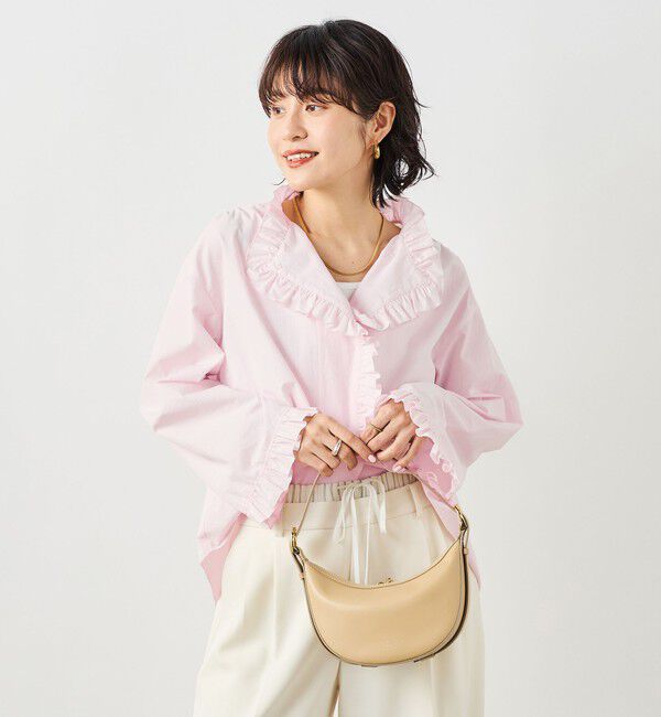 NOLLEY'S sophi「ウォッシャブルORGANICコットンフリルシャツブラウス」|シャツ・ブラウス|