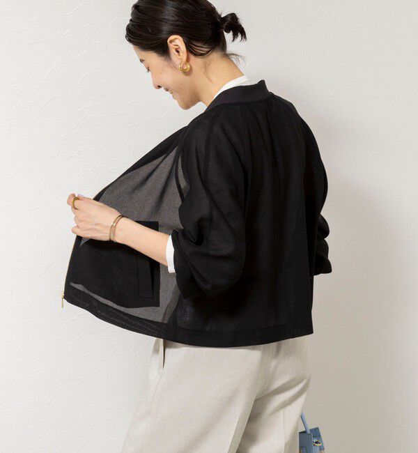 NOLLEY'S sophi「ウォッシャブルカラミメッシュジップアップブルゾン」|ブルゾン・スタジャン|