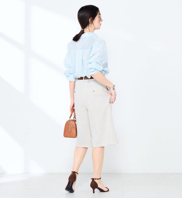 NOLLEY'S sophi「ウォッシャブルACARライトストライプ3WAYオーバーシャツ」|シャツ・ブラウス|