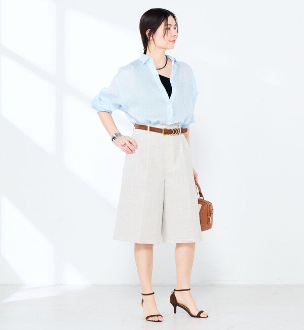 NOLLEY'S sophi「ウォッシャブルACARライトストライプ3WAYオーバーシャツ」|シャツ・ブラウス|