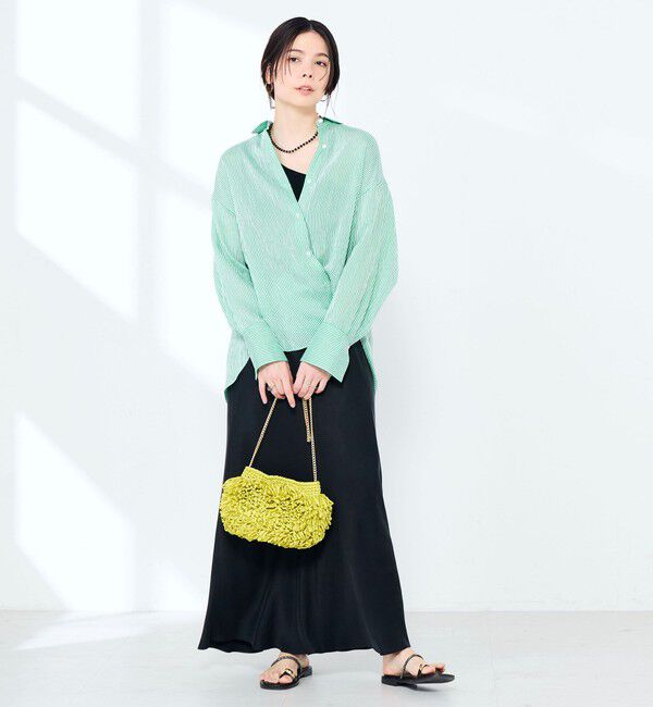 NOLLEY'S sophi「ウォッシャブルACARライトストライプ3WAYオーバーシャツ」|シャツ・ブラウス|