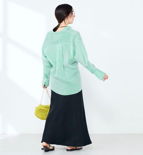 NOLLEY'S sophi「ウォッシャブルACARライトストライプ3WAYオーバーシャツ」|シャツ・ブラウス|