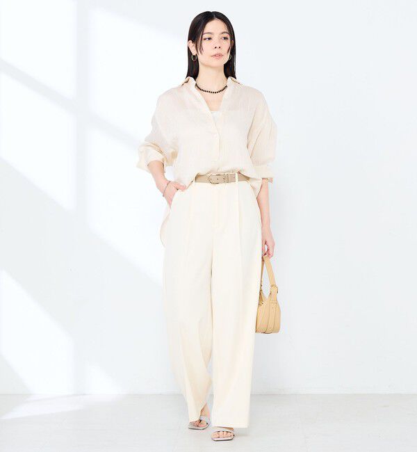 NOLLEY'S sophi「ウォッシャブルACARライトストライプ3WAYオーバーシャツ」|シャツ・ブラウス|