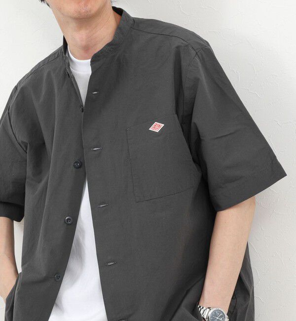 NOLLEY'S goodman「【DANTON/ダントン】BAND COLLAR SHIRT SS 26SS（DT-JD3788 SCL）」|シャツ・ブラウス|チャコールグレー