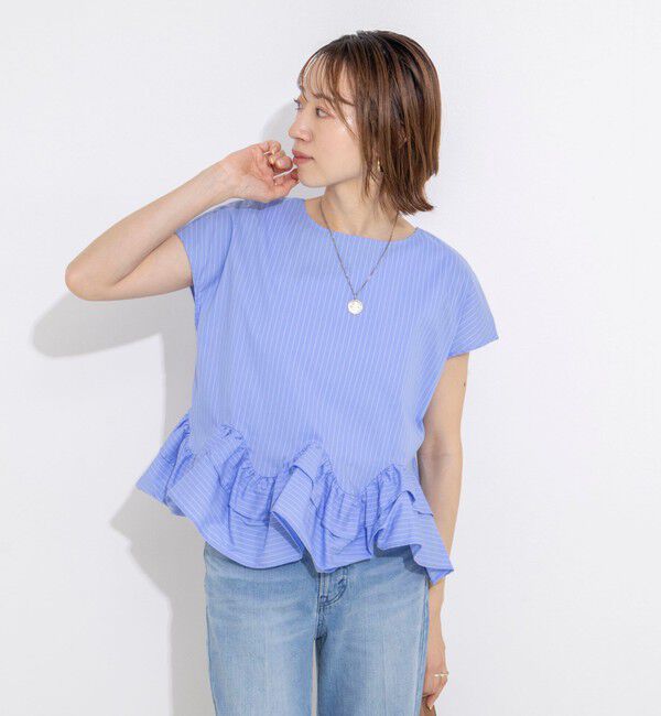 NOLLEY'S「ウオッシャブルペプラムフリル2WAY半袖ブラウス」|シャツ・ブラウス|