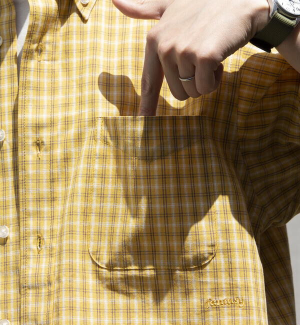 GLOSTER「【GLOSTER/グロスター】チェック半袖シャツ ボタンダウン ワンポイントロゴ刺繍入り」|シャツ・ブラウス|