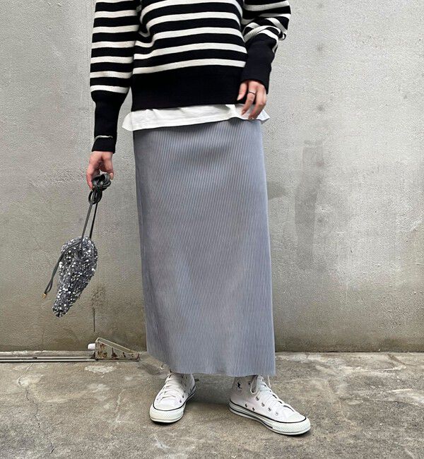 fredy emue「カットコールタイトスカート」|タイト|グレイッシュブルー