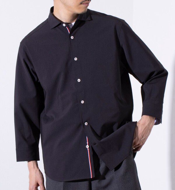 GLOSTER「【GLOSTER/グロスター】COOLMAX ポリトロ パラシュートボタン 七分袖レギュラーシャツ」|シャツ・ブラウス|