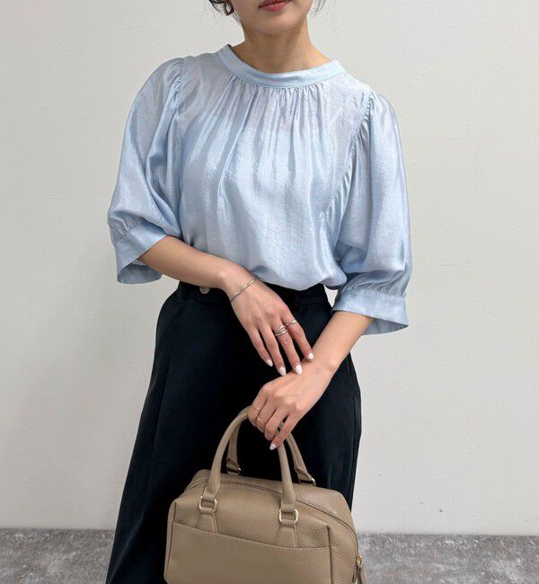 fredy emue「シャイニーシアー２WAYハーフスリーブブラウス」|シャツ・ブラウス|
