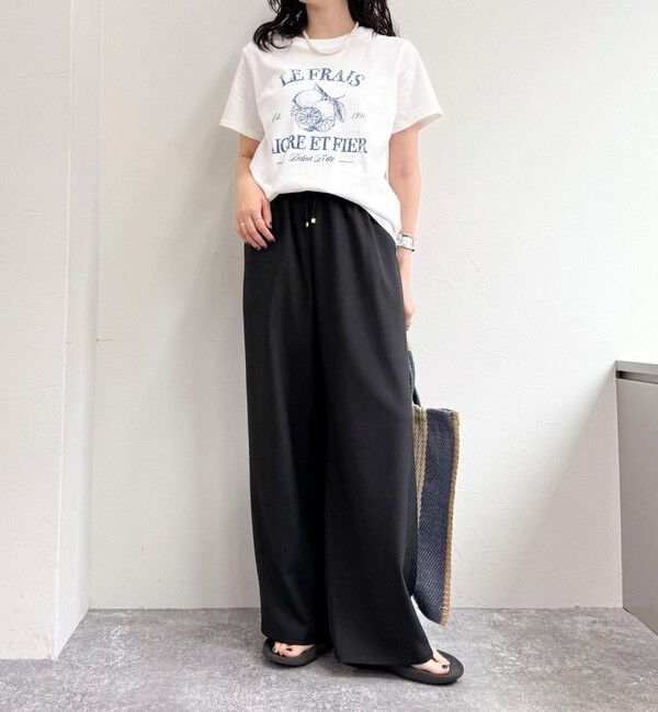 fredy emue「【低身長サイズ34有り】ドライポリイージーセミワイドパンツ」|チノ|